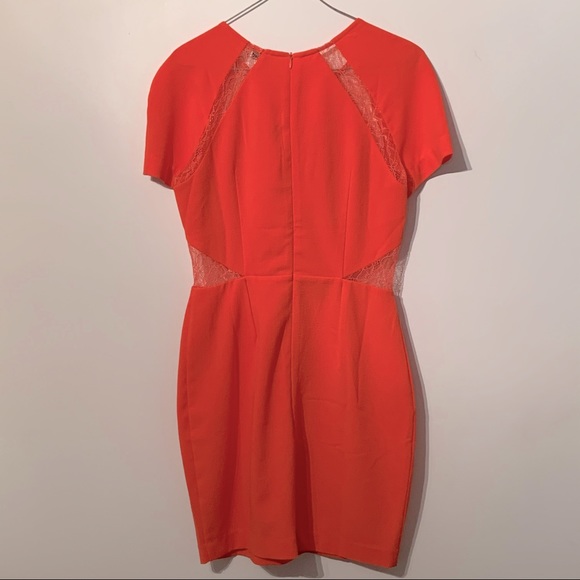 Topshop Coral Dress with lace details - Picture 2 of 8